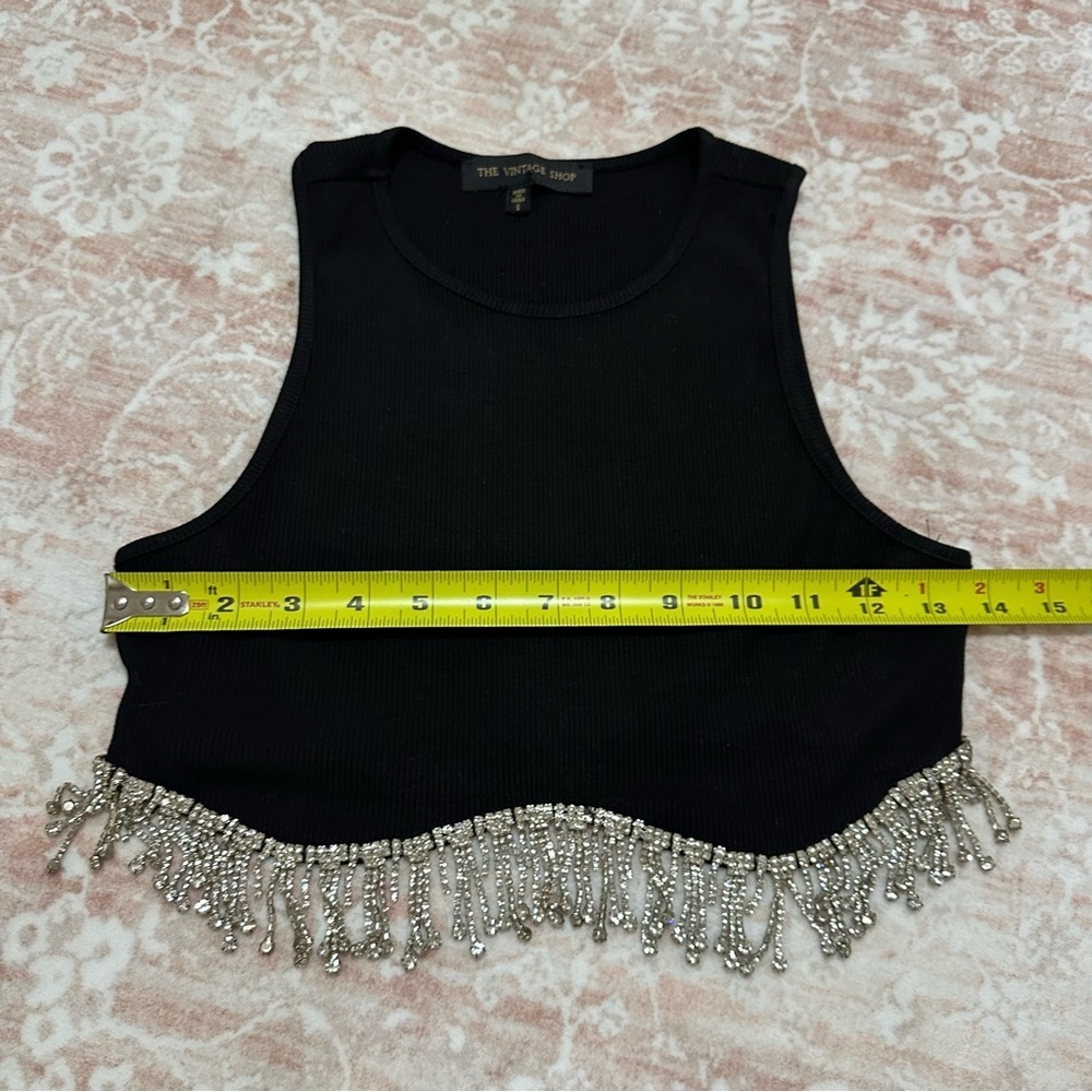 Festival ✨ Crystal Fringe Black Crop Top - Picture 6 of 6